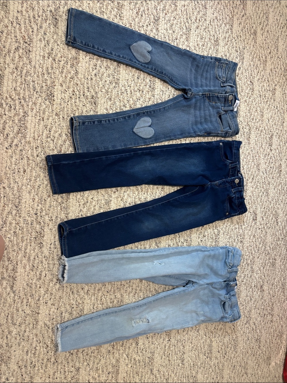 Set of Four Girls' Denim Jeans - Various Blue Washes